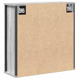 Berkfield Home Decorative Bathroom Wall Cabinet with Mirror Grey Sonoma 60x21x60 cm - Size: 60 x 21 x 60 cm - thumbnail 7