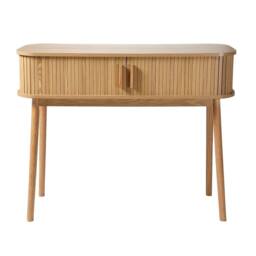 CALICOSY ERNEST 2-Door Sliding Console Table, 100Cm Wide in Light Brown