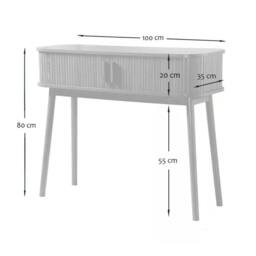 CALICOSY ERNEST 2-Door Sliding Console Table, 100Cm Wide in Light Brown - thumbnail 9