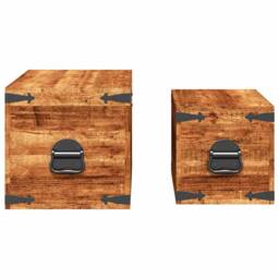 Berkfield Home Storage Chest Set 2 Pieces Rough Mango Wood in Brown - thumbnail 7