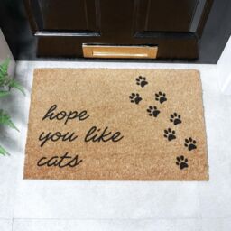 Artsy Mats Hope You Like Cats Doormat (60 x 40cm) in Brown - Size: 40 cm x 60 cm - thumbnail 1