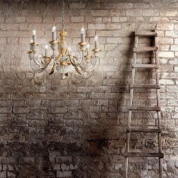 Netlighting Firenze 8 Light Chandelier Ivory Gold Finish E14 - thumbnail 2