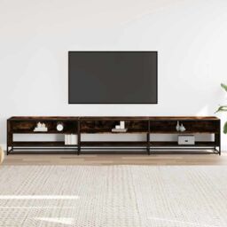 Berkfield Home TV Cabinet Smoked Oak 270x40x46 cm Engineered Wood in Brown - Size: 270 x 40 x 46 cm - thumbnail 3