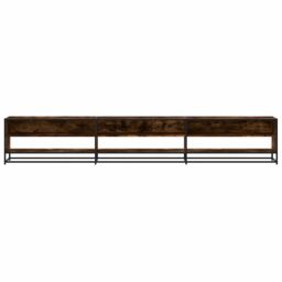 Berkfield Home TV Cabinet Smoked Oak 270x40x46 cm Engineered Wood in Brown - Size: 270 x 40 x 46 cm - thumbnail 4