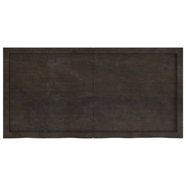 Berkfield Home Wall Shelf Dark Grey 120x60x(2-6) cm Treated Solid Wood Oak in Dark Brown - image 1