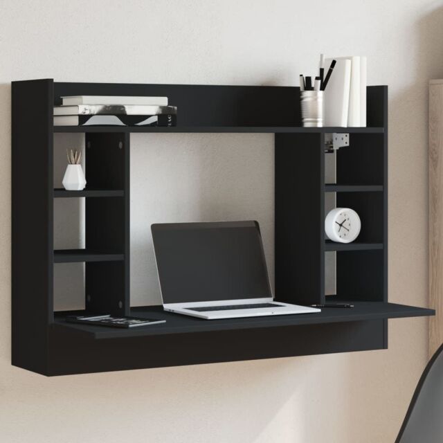 Berkfield Home Wall-Mounted Desk Black 105x48x75 cm Engineered Wood - Size: 105 x 48 x 75 cm - image 1