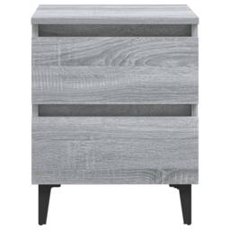 Berkfield Home Sturdy Bed Cabinet with Metal Legs Grey Sonoma 40x35x50 cm - Size: 40 x 35 x 50 cm - thumbnail 1