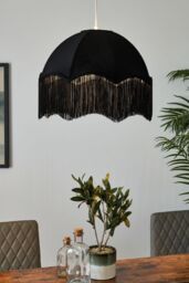 BHS Lighting Fran Jacquard Easy Fit Light Shade in Black - thumbnail 4