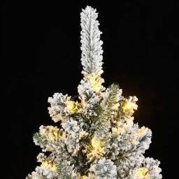 Berkfield Home Artificial Christmas Tree 300 LEDs & Flocked Snow 180 cm in Green - thumbnail 6