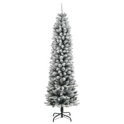 Berkfield Home Artificial Christmas Tree 300 LEDs & Flocked Snow 180 cm in Green - thumbnail 3
