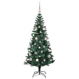 Berkfield Home Artificial Pre-lit Christmas Tree Green 150 cm PVC & Metal - thumbnail 3