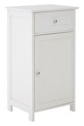 Orsina Luxurious Drawer Cabinet With 1 Inner Shelf, Slim White Shelf Storage, Carved Storage Drawer With Handles - thumbnail 2