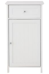 Orsina Luxurious Drawer Cabinet With 1 Inner Shelf, Slim White Shelf Storage, Carved Storage Drawer With Handles