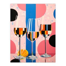 "Wee Blue Coo Wall Art Print Prosecco Party Colourful Pink Blue Gender Reveal Baby Shower Geometric Painting Poster - Size: W24"" x H32""" - thumbnail 1