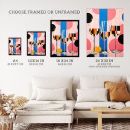 "Wee Blue Coo Wall Art Print Prosecco Party Colourful Pink Blue Gender Reveal Baby Shower Geometric Painting Poster - Size: W24"" x H32""" - thumbnail 3