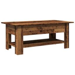 Berkfield Home Coffee Table Old Wood 102x55x42 cm Engineered Wood in Brown - Size: 102 x 55 x 42 cm - thumbnail 6