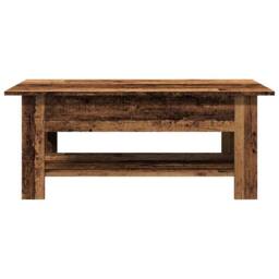 Berkfield Home Coffee Table Old Wood 102x55x42 cm Engineered Wood in Brown - Size: 102 x 55 x 42 cm - thumbnail 4