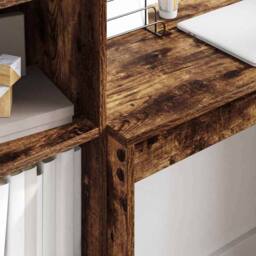 Berkfield Home Stunning Writing Desk Smoked oak Engineered wood Compact Writing Desk in Brown - thumbnail 4