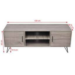 Berkfield Home TV Cabinet 120x40x45 cm Grey - Size: 120 x 40 x 45 cm - thumbnail 5