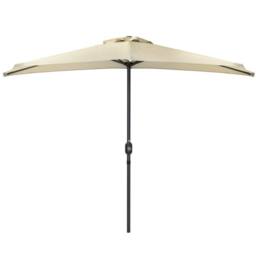 Charles Bentley 2.7m Beige Metal Garden Balcony Umbrella With Crank Function - thumbnail 3