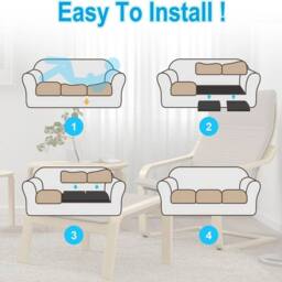 EONLION 50 x 50cm Sofa Cushion Support for Support Boards in Black - Size: 120 cm x 90 cm - thumbnail 3
