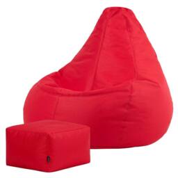 icon Gaming Recliner Indoor & Outdoor Bean Bag with Footstool in Red - thumbnail 3