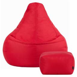 icon Gaming Recliner Indoor & Outdoor Bean Bag with Footstool in Red - thumbnail 4