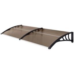 NESTLUNE Outdoor Curved Window Porch Canopy Awning in Brown - Size: 100 cm x 15 cm - thumbnail 1