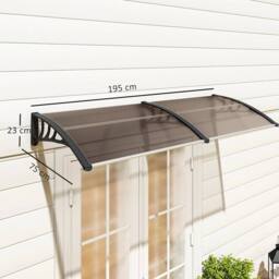 NESTLUNE Outdoor Curved Window Porch Canopy Awning in Brown - Size: 100 cm x 15 cm - thumbnail 2