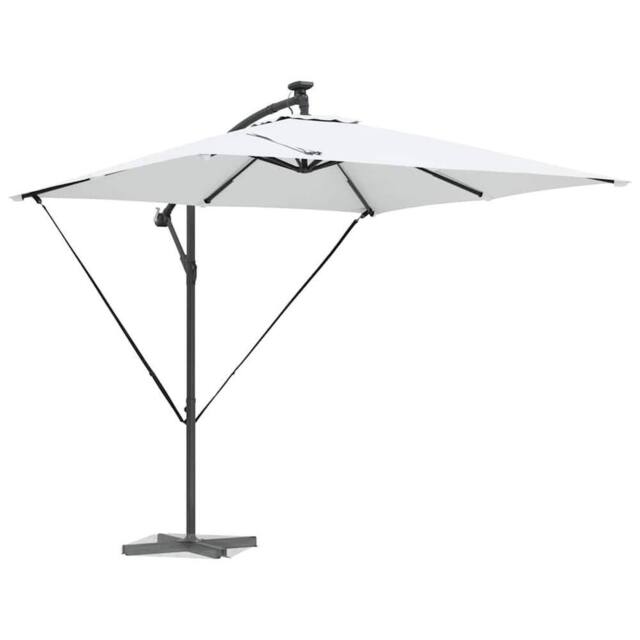 Berkfield Home Modern Cantilever Banana Parasol with Lock Sand 249 x 249 x 250 cm in Natural - image 1