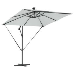 Berkfield Home Modern Cantilever Banana Parasol with Lock Sand 249 x 249 x 250 cm in Natural - thumbnail 5