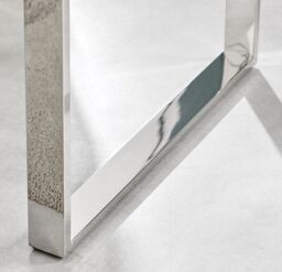 FurnitureboxUK Miami Modern Square Clear Glass Side End Bedside Table with Square Silver Chrome Metal Legs for Living Room or Bedroom - thumbnail 4