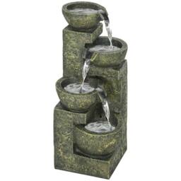 OUTSUNNY Outdoor Garden Water Feature with 4-tier Stone Look Bowls, Adjustable Flow - thumbnail 2