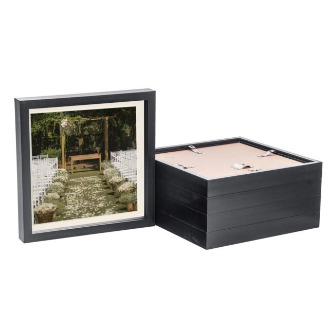 "Nicola Spring 10x10"" 3D Box Photo Frames 8x8"" x5 in Ivory" - image 1