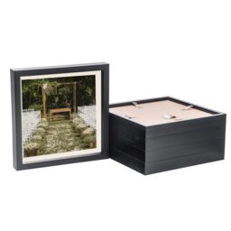 "Nicola Spring 10x10"" 3D Box Photo Frames 8x8"" x5 in Ivory" - thumbnail 1