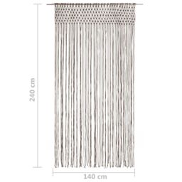 Berkfield Home Macrame Curtain Taupe 140x240 cm Cotton - thumbnail 5