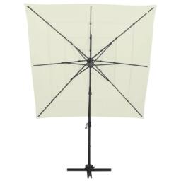 Berkfield Home 4-Tier Parasol with Aluminium Pole Sand 250x250 cm in Beige - thumbnail 5