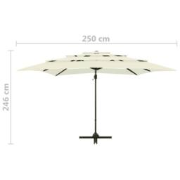 Berkfield Home 4-Tier Parasol with Aluminium Pole Sand 250x250 cm in Beige - thumbnail 9