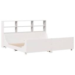 Berkfield Home Decorative Bookcase Bed without Mattress White 180x200 cm Super K - Size: Super King - thumbnail 1