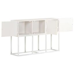 Berkfield Home Sideboard 115x30x76 cm Solid Mango Wood in White - Size: 115 x 30 x 76 cm - thumbnail 4