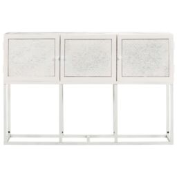 Berkfield Home Sideboard 115x30x76 cm Solid Mango Wood in White - Size: 115 x 30 x 76 cm - thumbnail 2