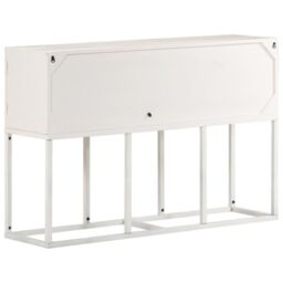 Berkfield Home Sideboard 115x30x76 cm Solid Mango Wood in White - Size: 115 x 30 x 76 cm - thumbnail 3