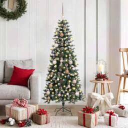 Berkfield Home Artificial Christmas Tree with 150 LEDs Green 66 x 66 x 150 cm
