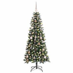 Berkfield Home Artificial Christmas Tree with 150 LEDs Green 66 x 66 x 150 cm - thumbnail 3