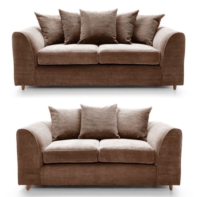 SquareBoxx Lennox Sofa Set 3+2 in Chocolate - image 1