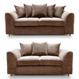 SquareBoxx Lennox Sofa Set 3+2 in Chocolate