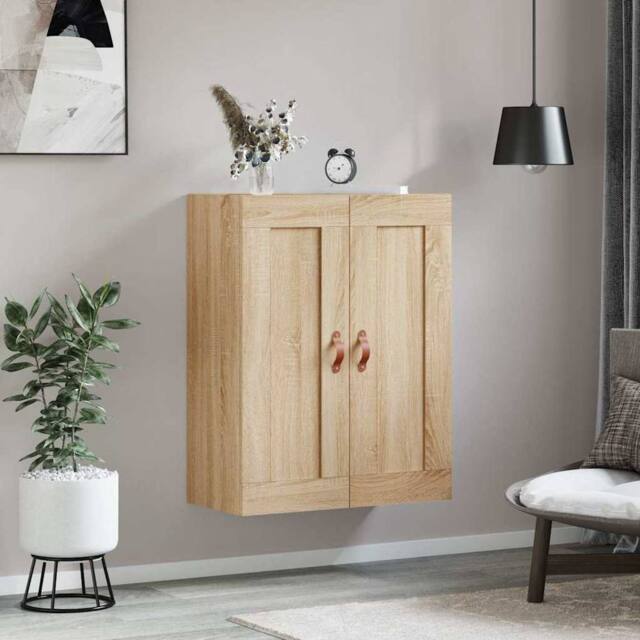 Berkfield Home Wall Mounted Cabinet Sonoma Oak 69.5x34x90 cm Engineered Wood in Light Tan - image 1
