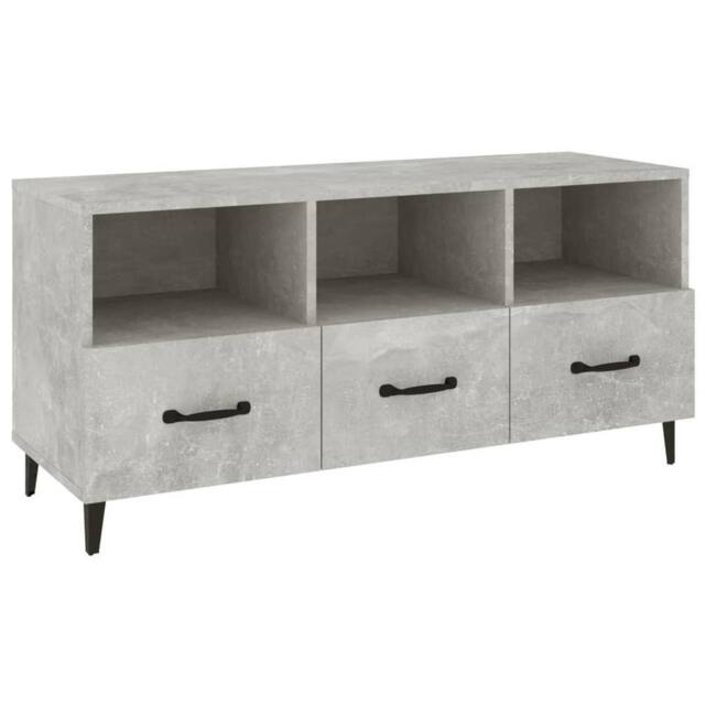 Berkfield Home TV Cabinet Concrete Grey 102x35x50 cm Engineered Wood - Size: 102 x 35 x 50 cm - image 1