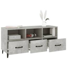 Berkfield Home TV Cabinet Concrete Grey 102x35x50 cm Engineered Wood - Size: 102 x 35 x 50 cm - thumbnail 4