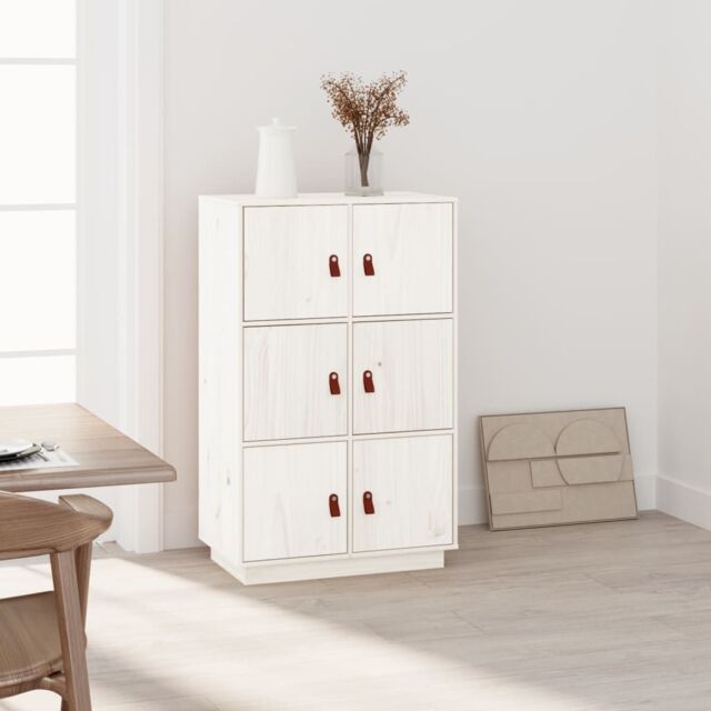 Berkfield Home Highboard White 67x40x108.5 cm Solid Wood Pine - image 1